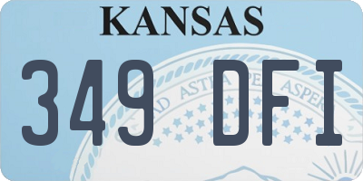 KS license plate 349DFI
