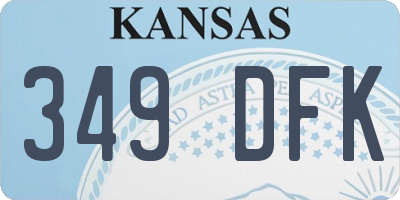KS license plate 349DFK
