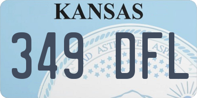 KS license plate 349DFL