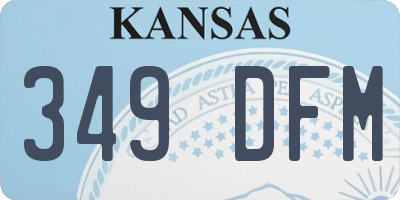 KS license plate 349DFM