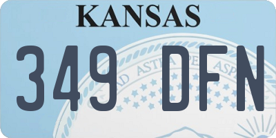 KS license plate 349DFN