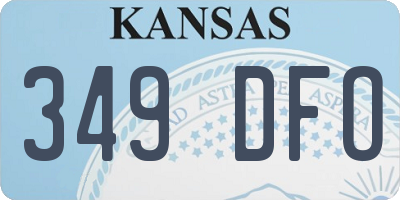 KS license plate 349DFO