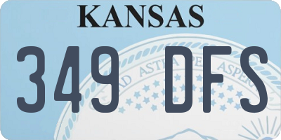 KS license plate 349DFS