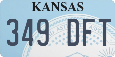 KS license plate 349DFT