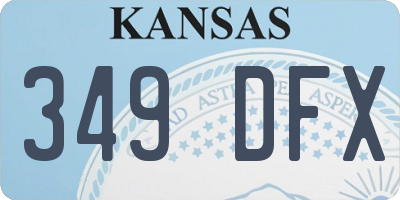 KS license plate 349DFX