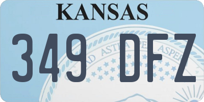 KS license plate 349DFZ