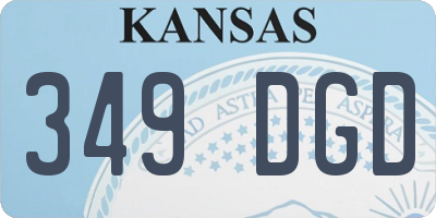 KS license plate 349DGD