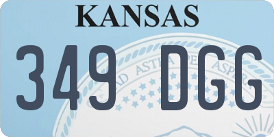 KS license plate 349DGG