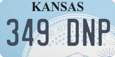 KS license plate 349DNP