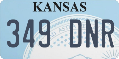KS license plate 349DNR