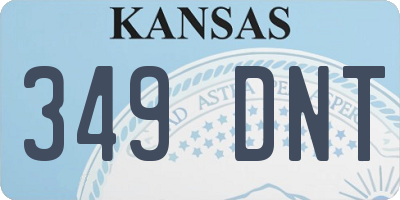 KS license plate 349DNT