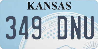 KS license plate 349DNU