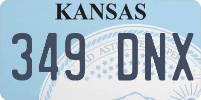 KS license plate 349DNX