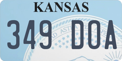 KS license plate 349DOA