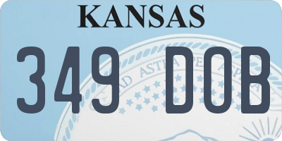 KS license plate 349DOB
