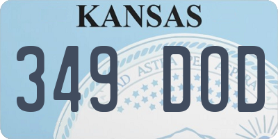 KS license plate 349DOD