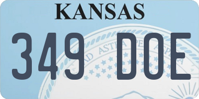 KS license plate 349DOE