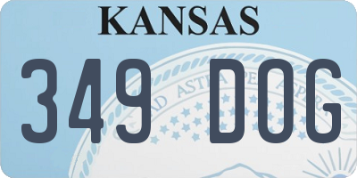 KS license plate 349DOG