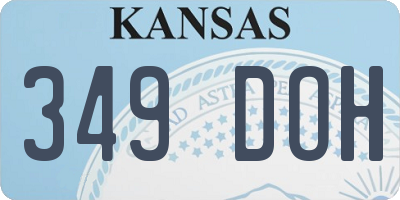 KS license plate 349DOH
