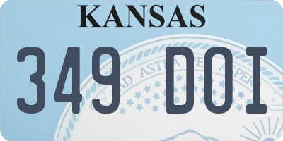 KS license plate 349DOI