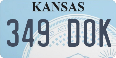KS license plate 349DOK
