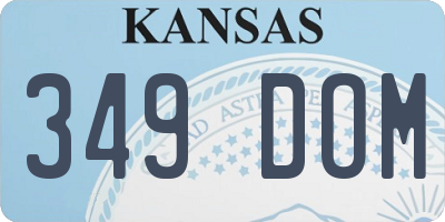 KS license plate 349DOM