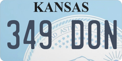 KS license plate 349DON