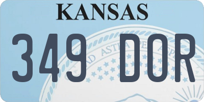 KS license plate 349DOR