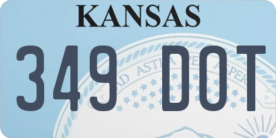 KS license plate 349DOT
