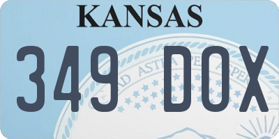KS license plate 349DOX