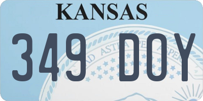 KS license plate 349DOY