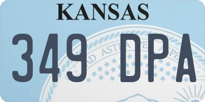 KS license plate 349DPA
