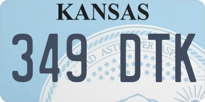 KS license plate 349DTK