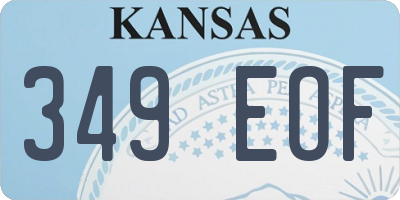 KS license plate 349EOF