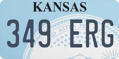 KS license plate 349ERG