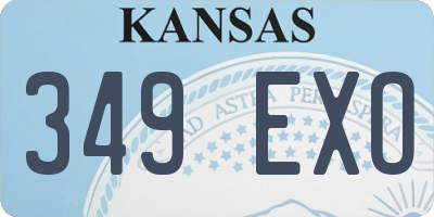 KS license plate 349EXO
