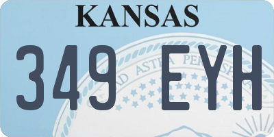 KS license plate 349EYH