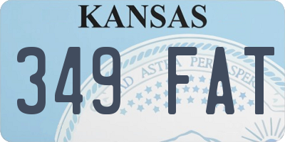 KS license plate 349FAT