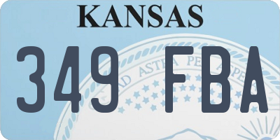 KS license plate 349FBA