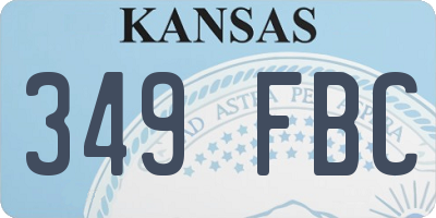 KS license plate 349FBC