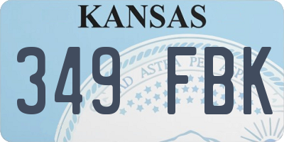 KS license plate 349FBK