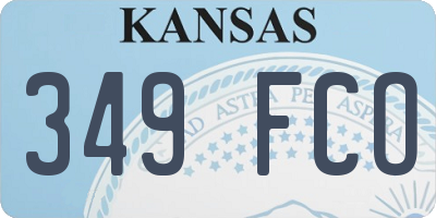 KS license plate 349FCO