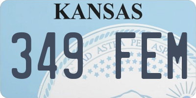 KS license plate 349FEM