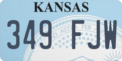 KS license plate 349FJW