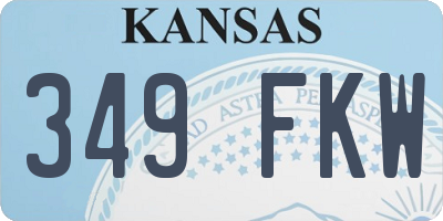 KS license plate 349FKW