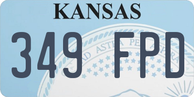 KS license plate 349FPD
