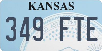 KS license plate 349FTE