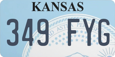 KS license plate 349FYG