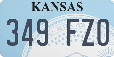 KS license plate 349FZO