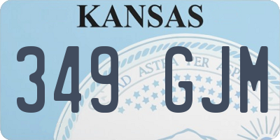 KS license plate 349GJM